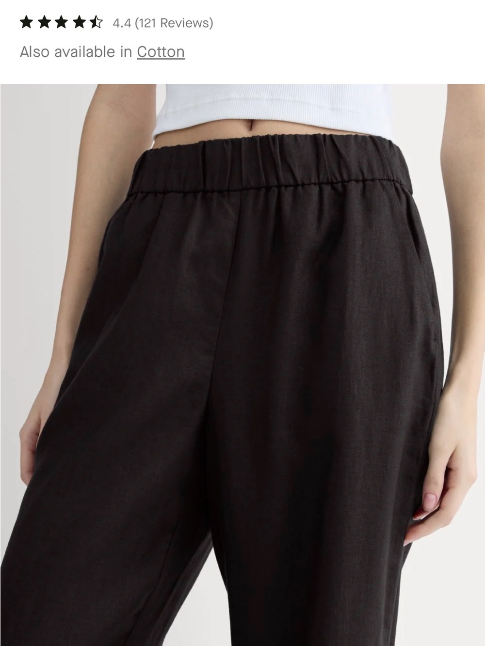 Everlane The Linen Easy Pant in Black - Picture 7 of 8